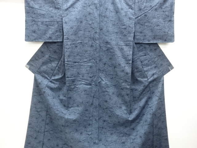 JAPANESE KIMONO / TSUMUGI / UNUSED / WOVEN FLOWER